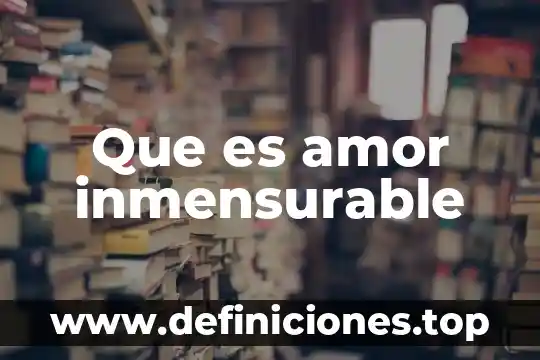 Que es amor inmensurable