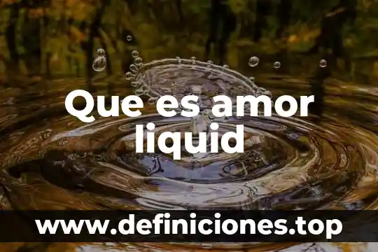 Que es amor liquid