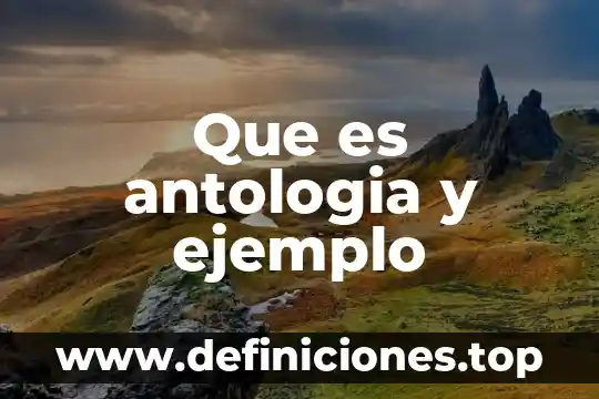 Que es antologia y ejemplo