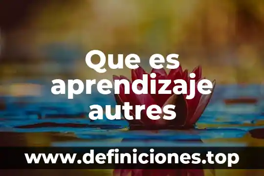 Que es aprendizaje autres