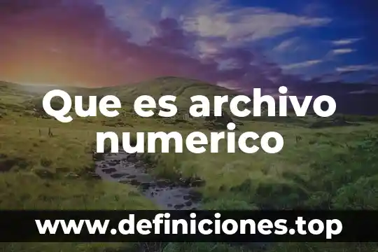 Qué es el archivo alg 6 Que es archivo numerico