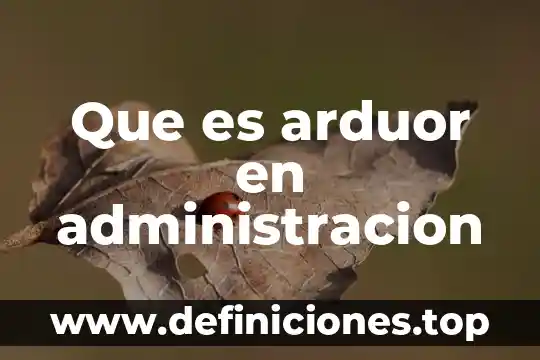 Administración que es apo 6 Que es arduor en administracion