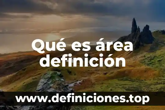 Qué es área definición