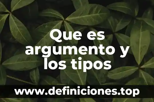 Que es argumento y los tipos
