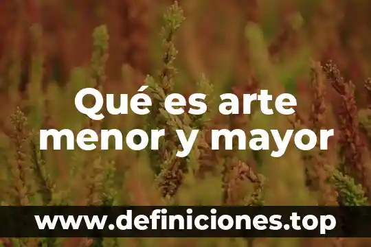 Que es un libro de arte 3 Qué es arte menor y mayor
