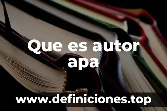 Qué es código APA 8 Que es autor apa