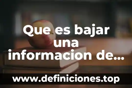 Que es bajar una informacion de internet significado