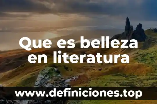 Que es belleza en literatura