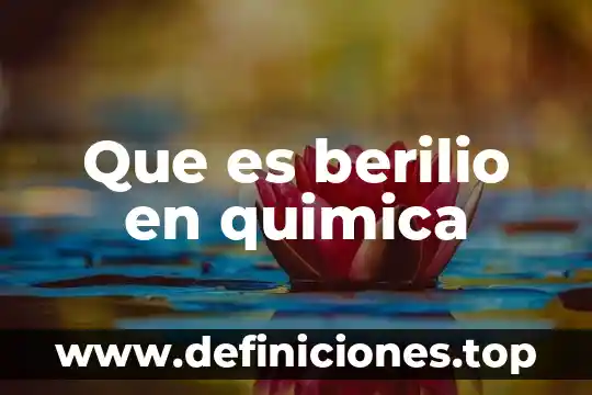 Que es berilio en quimica