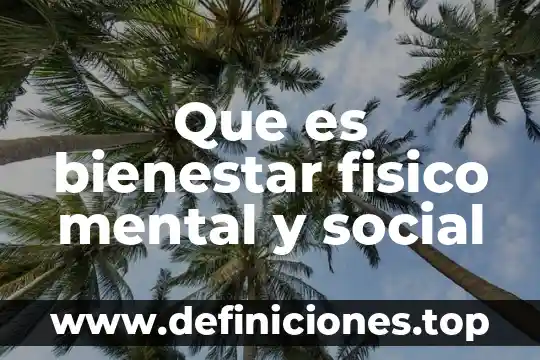 Que es la secretaria de educacion y bienestar social 5 Que es bienestar fisico mental y social