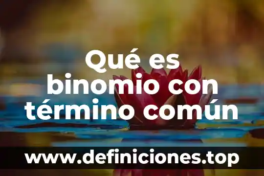 Qué es binomio con término común