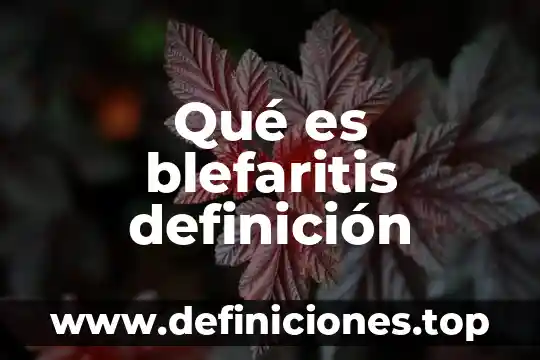 Qué es blefaritis definición