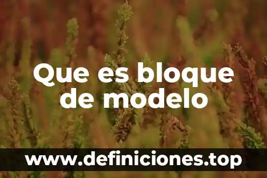 Que es el modelo prototipado 6 Que es bloque de modelo