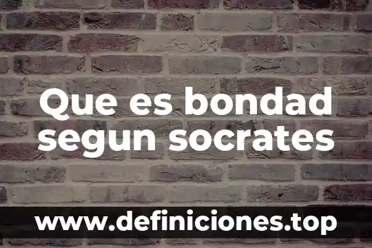 Que es bondad segun socrates