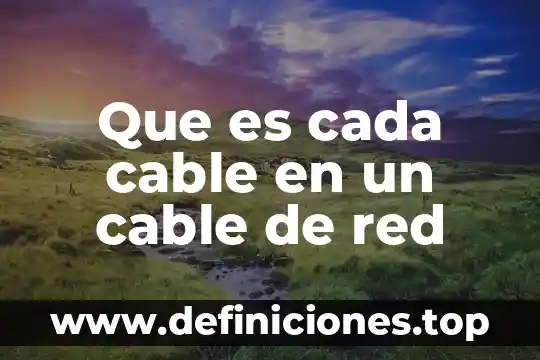 Que es cada cable en un cable de red
