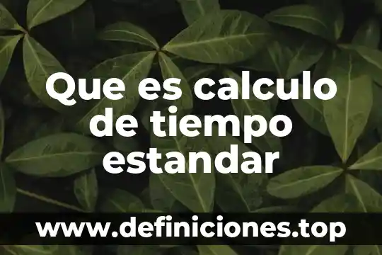 Que es una hoja de calculo de uso comun 5 Que es calculo de tiempo estandar