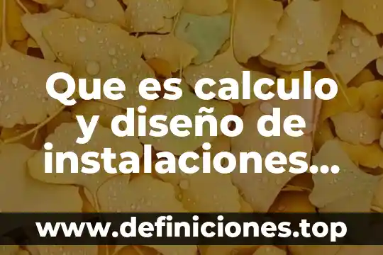 Por que es importante conocer las instalaciones de la empresa 5 Que es calculo y diseño de instalaciones electricas