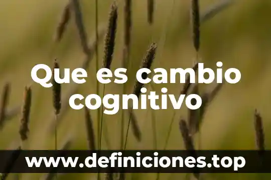 Que es un mapa cognitivo de procesos 8 Que es cambio cognitivo