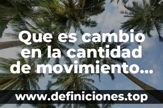 Que es cantidad electrica 3 Que es cambio en la cantidad de movimiento en fisica