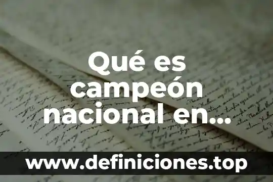 Qué es campeón nacional en boxeo