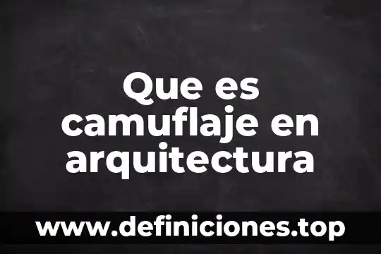 Que es camuflaje en arquitectura