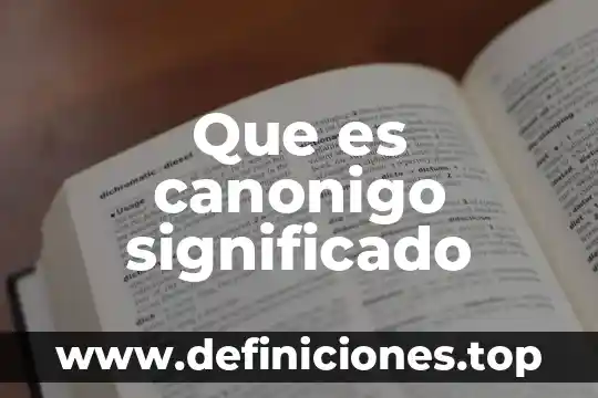 Que es canonigo significado