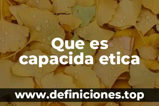 Que es capacida etica