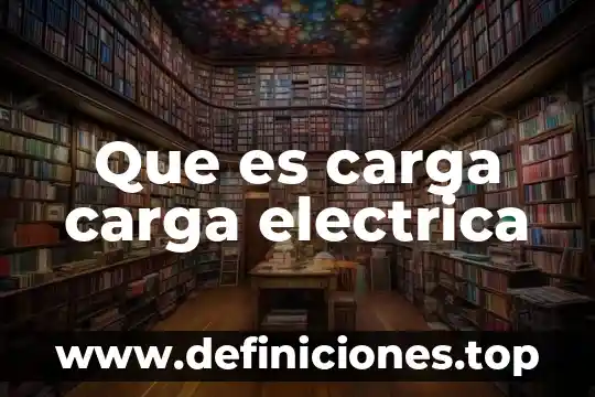 Que es carga carga electrica