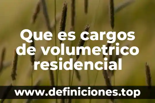 Cargos dirigidos que es 5 Que es cargos de volumetrico residencial