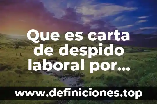 Que es carta de despido laboral por recorte de personal