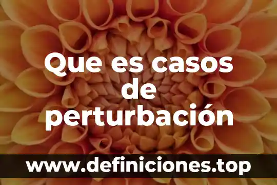 Que es el casos de costo 6 Que es casos de perturbación