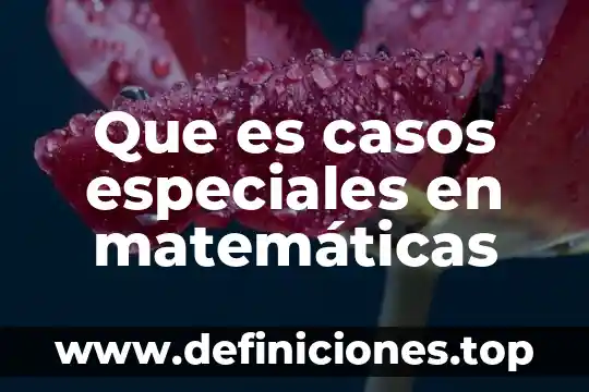 Que es el casos de costo 5 Que es casos especiales en matemáticas