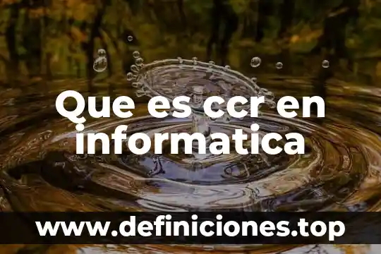 Que es la busqueda en informatica 4 Que es ccr en informatica