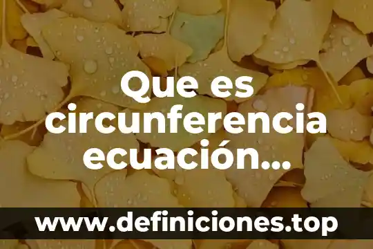 Que es circunferencia ecuación ejemplos