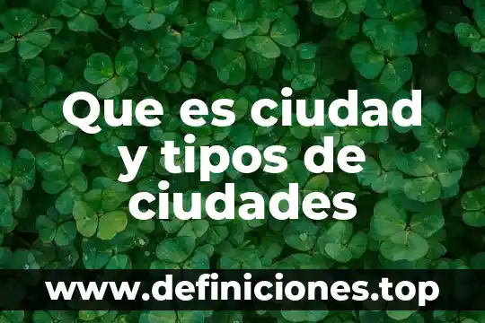 Que es ciudad y tipos de ciudades