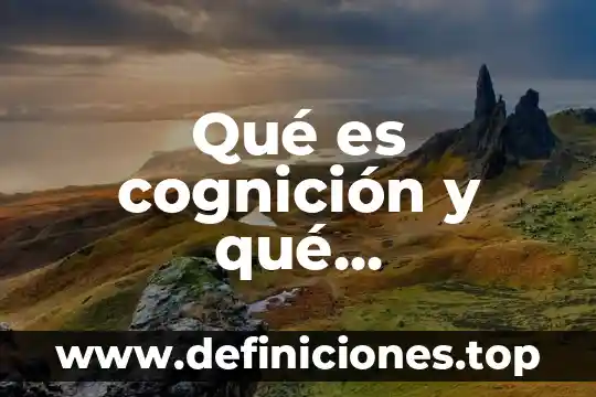 Qué es cognición y qué importancia tienen en la psicología