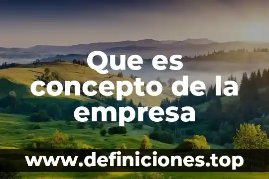 Que es concepto de la empresa