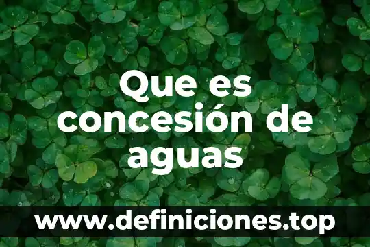 Que es la contaminacion de aguas fluviales 4 Que es concesión de aguas