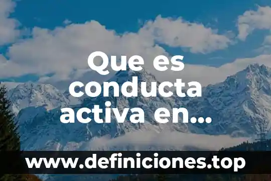 Que es conducta activa en psicologia