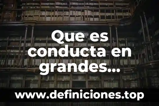 Que es conducta en grandes grupos psicologia