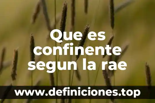 Que es confinente segun la rae
