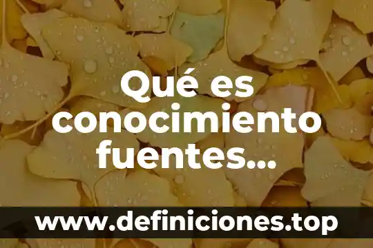 Que es perder el conocimiento 3 Qué es conocimiento fuentes confiables