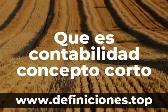 Que es contabilidad concepto corto
