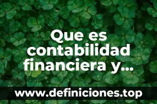 Que es gestion financiera 8 Que es contabilidad financiera y sus antesedentes