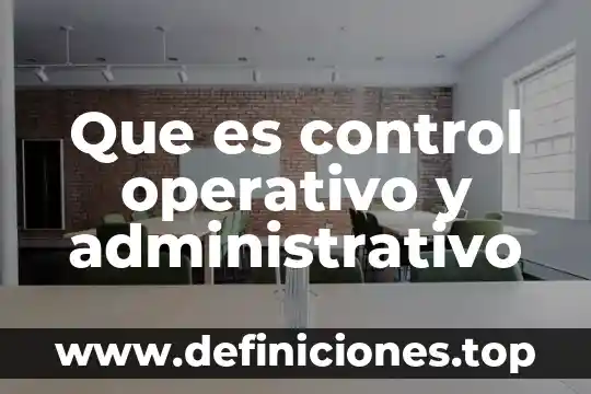 Que es control operativo y administrativo