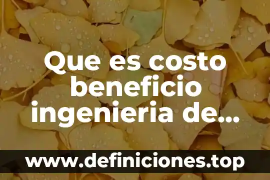Qué es la evaluación costo beneficio 3 Que es costo beneficio ingenieria de software