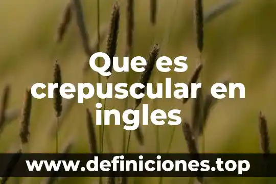 Qué es mayer en inglés 3 Que es crepuscular en ingles