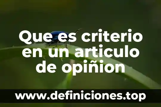 Que es un articulo de opinion y como hacer uno 8 Que es criterio en un articulo de opiñion