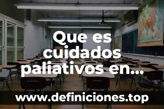 Que es cuidados paliativos en derecho
