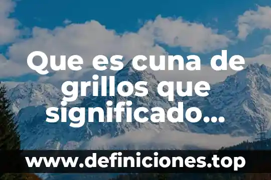 Que es precisar el significado 5 Que es cuna de grillos que significado tiene